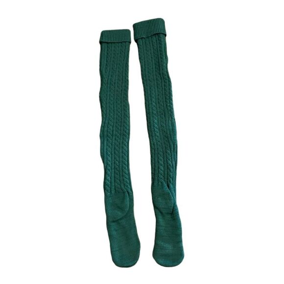 NWOT Green Cable Knit Over the Knee Socks OS - Picture 3 of 4